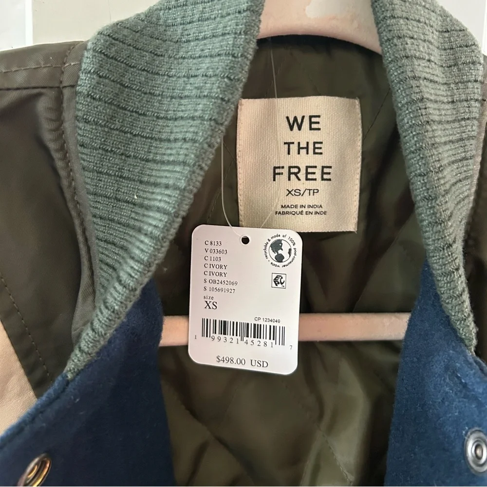 NWT Free People Triple Kick Novelty Bomber Jacket